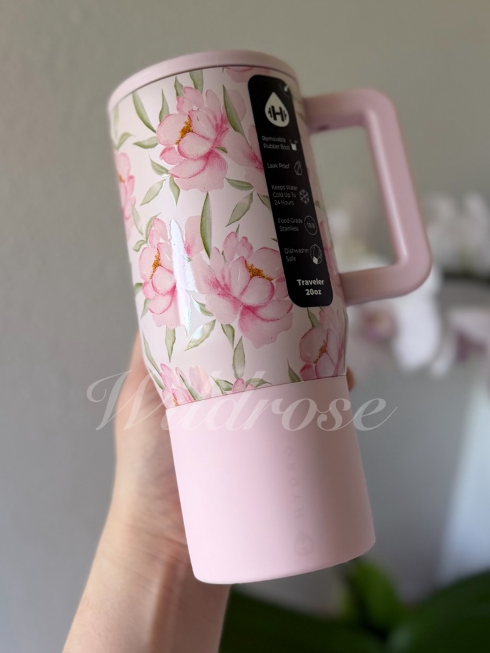 Hydrojug x Jane 20 OZ Traveler Tumbler JESSICA Pink floral Kids cup NEW